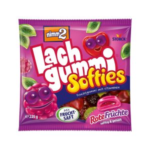 nimm2 Lachgummi Softies Red Fruit. 1 x 225 g. Filled Fruit Gum with Fruit Juice and Vitamins