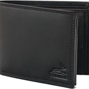 Fa.Volme® #VO11 Men's Genuine Leather Wallet. Landscape Format Black